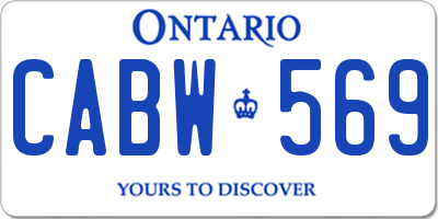 ON license plate CABW569