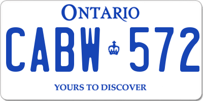 ON license plate CABW572