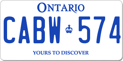 ON license plate CABW574