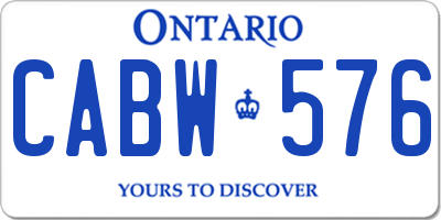 ON license plate CABW576