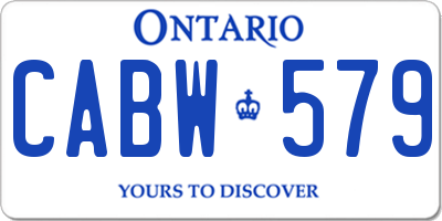 ON license plate CABW579