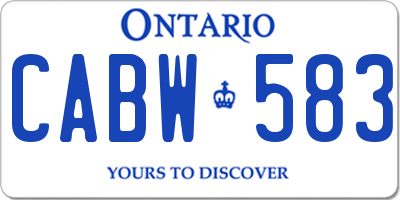 ON license plate CABW583