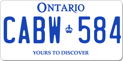 ON license plate CABW584