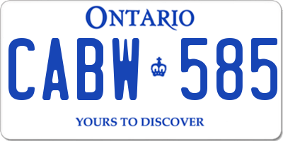 ON license plate CABW585