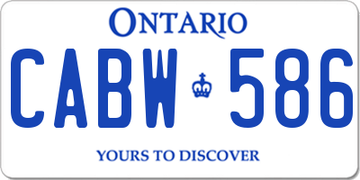 ON license plate CABW586