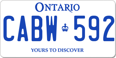 ON license plate CABW592