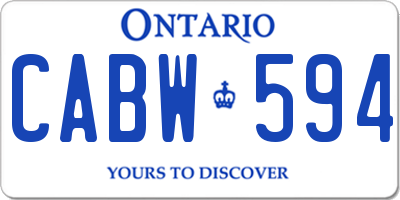 ON license plate CABW594