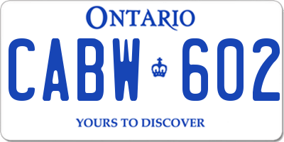 ON license plate CABW602