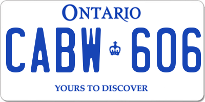 ON license plate CABW606