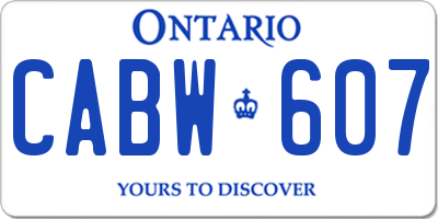 ON license plate CABW607