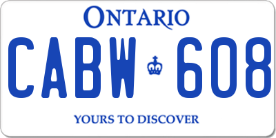 ON license plate CABW608