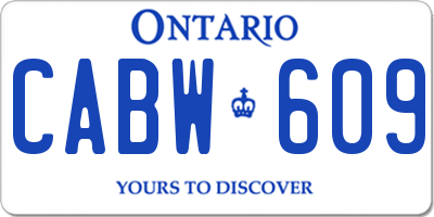 ON license plate CABW609