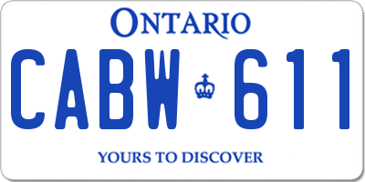 ON license plate CABW611