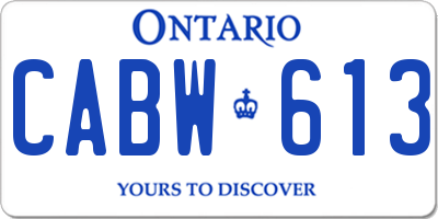 ON license plate CABW613