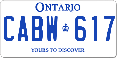 ON license plate CABW617