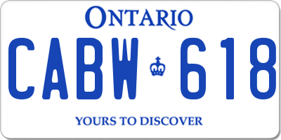 ON license plate CABW618