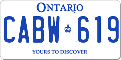 ON license plate CABW619