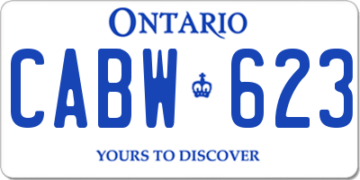 ON license plate CABW623