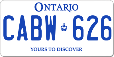 ON license plate CABW626