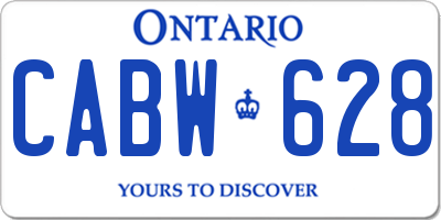 ON license plate CABW628