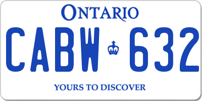 ON license plate CABW632