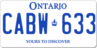 ON license plate CABW633