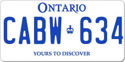 ON license plate CABW634