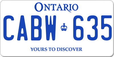 ON license plate CABW635