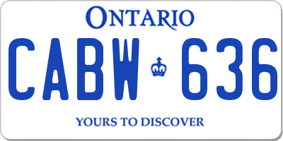 ON license plate CABW636