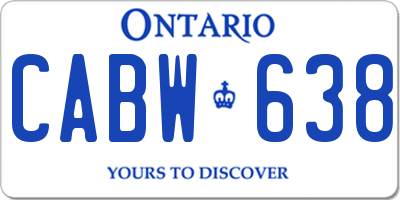 ON license plate CABW638