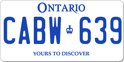 ON license plate CABW639