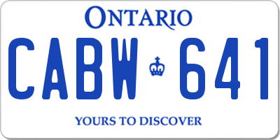 ON license plate CABW641