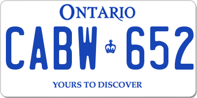 ON license plate CABW652