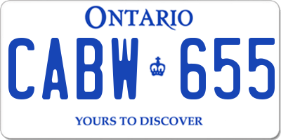 ON license plate CABW655