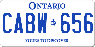 ON license plate CABW656