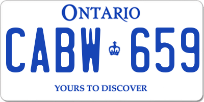 ON license plate CABW659