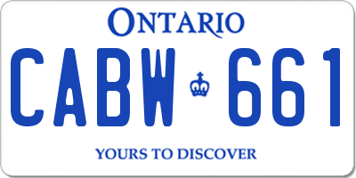 ON license plate CABW661