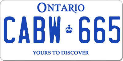 ON license plate CABW665