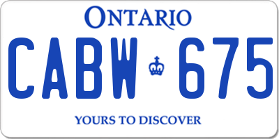 ON license plate CABW675