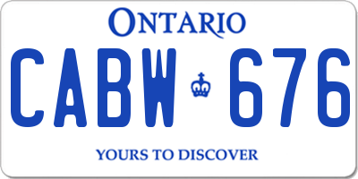 ON license plate CABW676