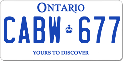 ON license plate CABW677