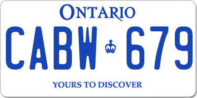 ON license plate CABW679