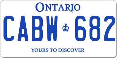 ON license plate CABW682