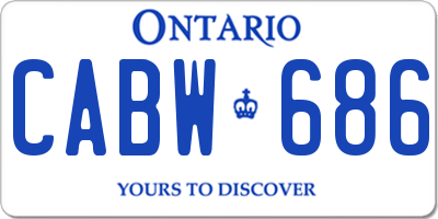 ON license plate CABW686