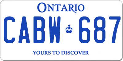 ON license plate CABW687