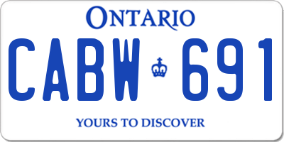 ON license plate CABW691