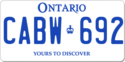 ON license plate CABW692