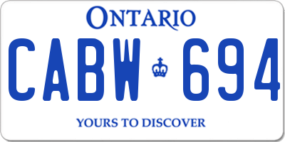 ON license plate CABW694