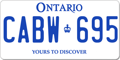 ON license plate CABW695