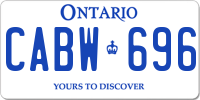 ON license plate CABW696